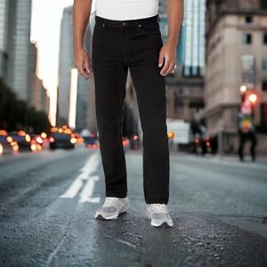 NWT Mens Jeans Wrangler Authentics Classic Regular Fit Cotton Jeans Black Denim